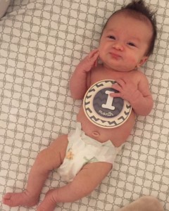 little cutie at one month